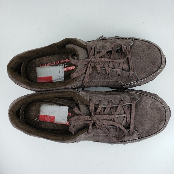 Skechers Brown Leather Comfort Walking Shoes 8.5 - Picture 6 of 8
